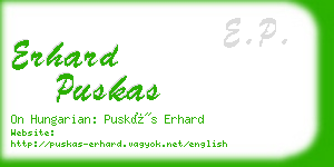 erhard puskas business card